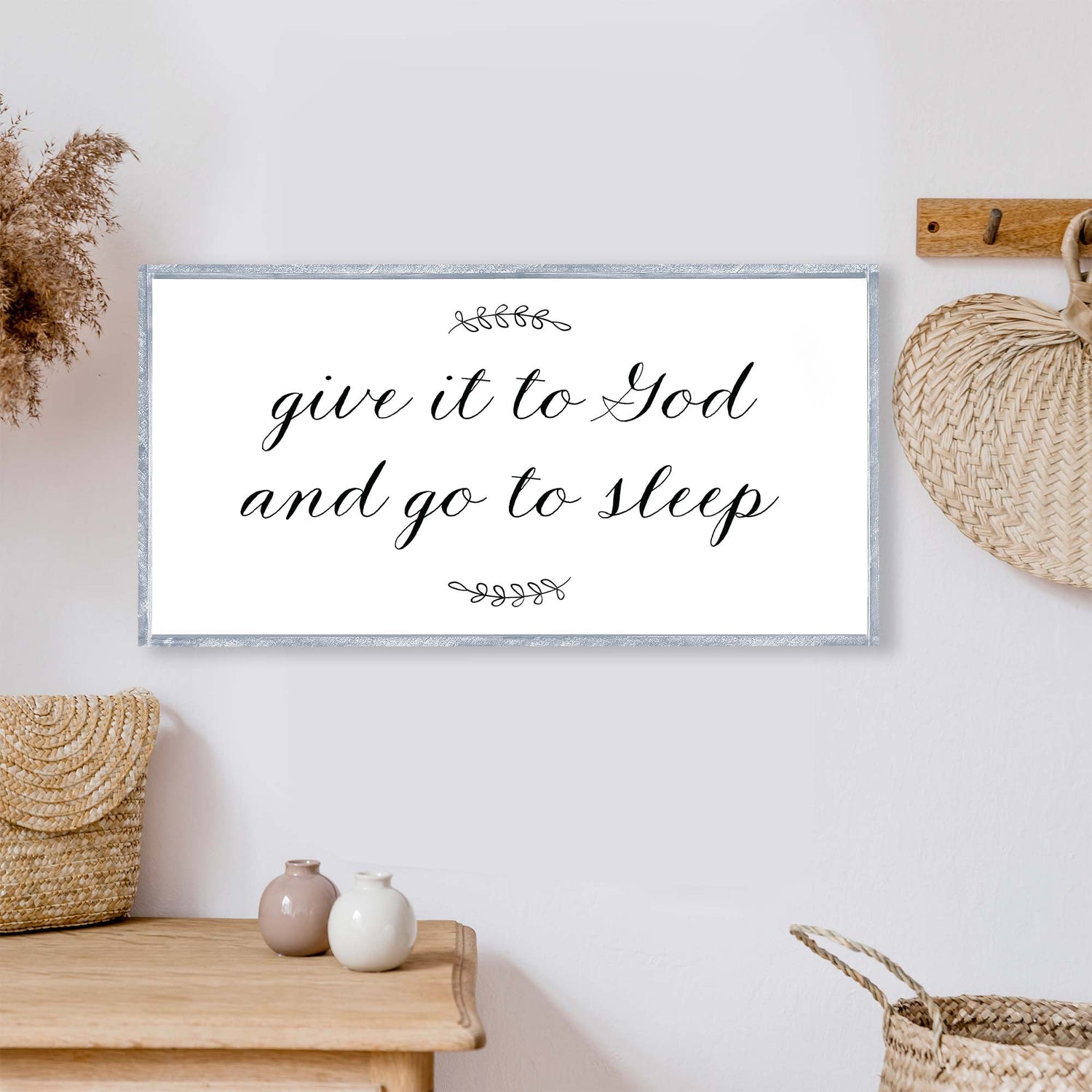 Give It To God And Go To Sleep Wood Sign-7