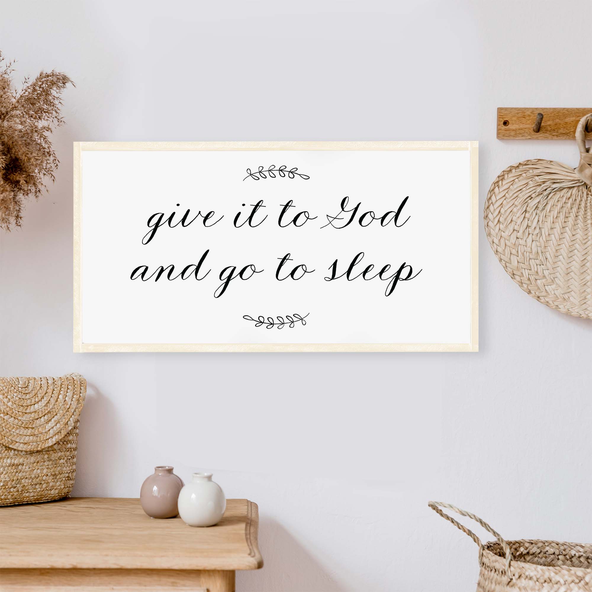 Give It To God And Go To Sleep Wood Sign-5