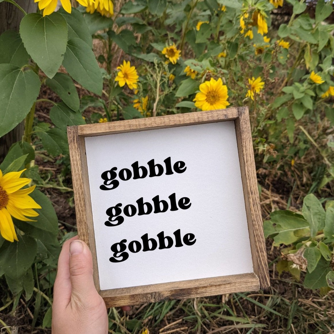 Gobble Gobble Gobble Wood Sign-0