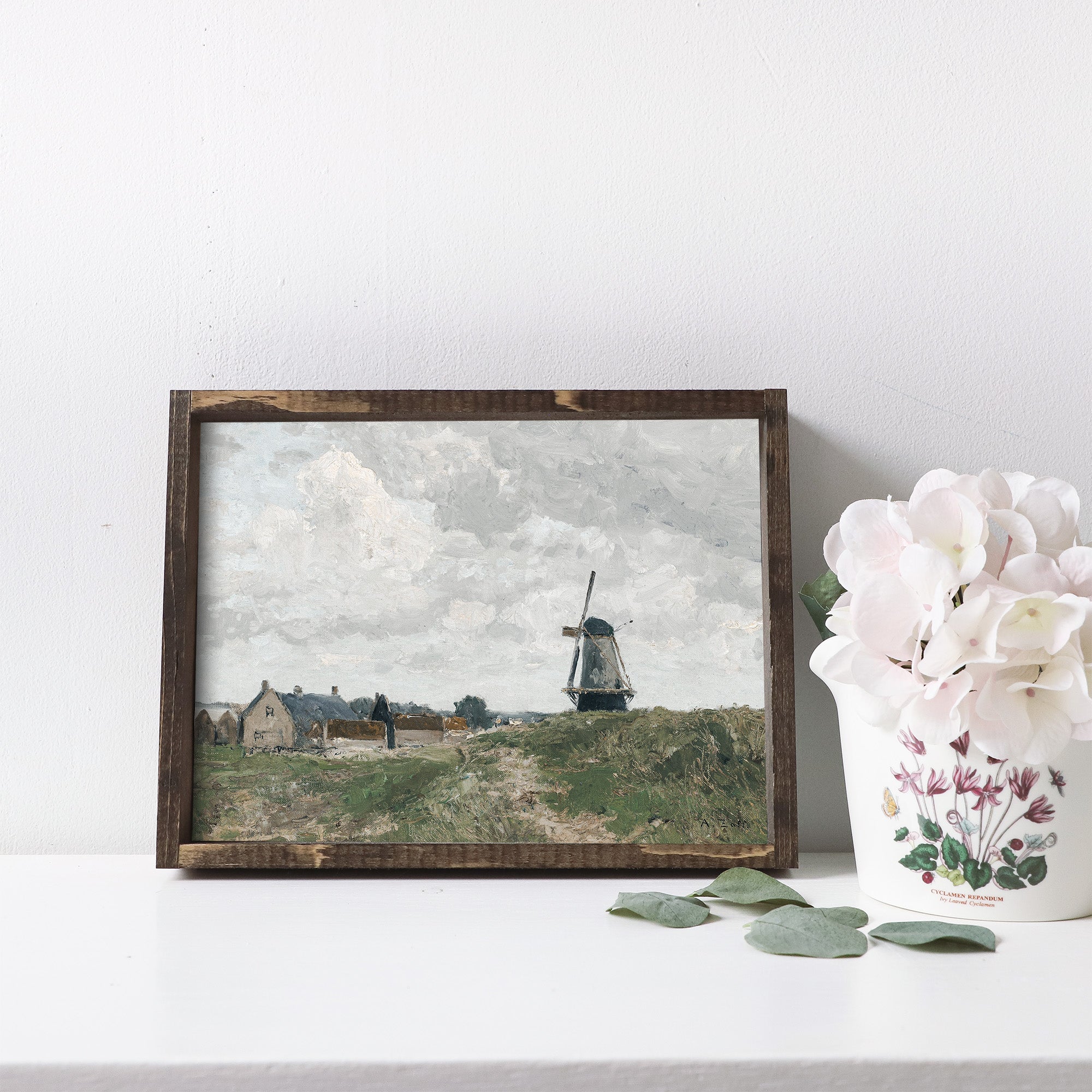 Vintage Art Print | Dutch Windmill A02-0