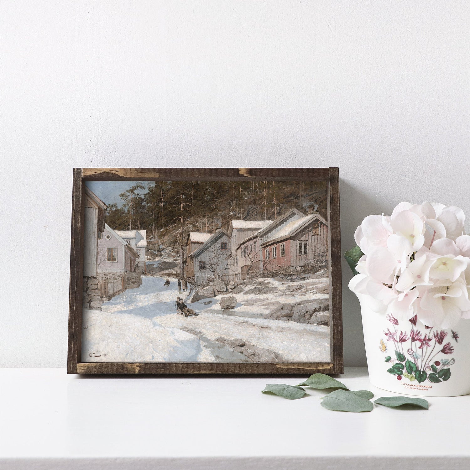 Vintage Print Framed | Winter In The Town A86-0