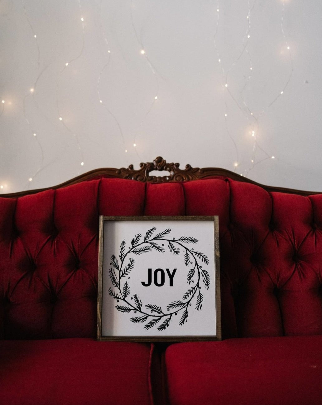 Joy Wreath Wood Sign-1