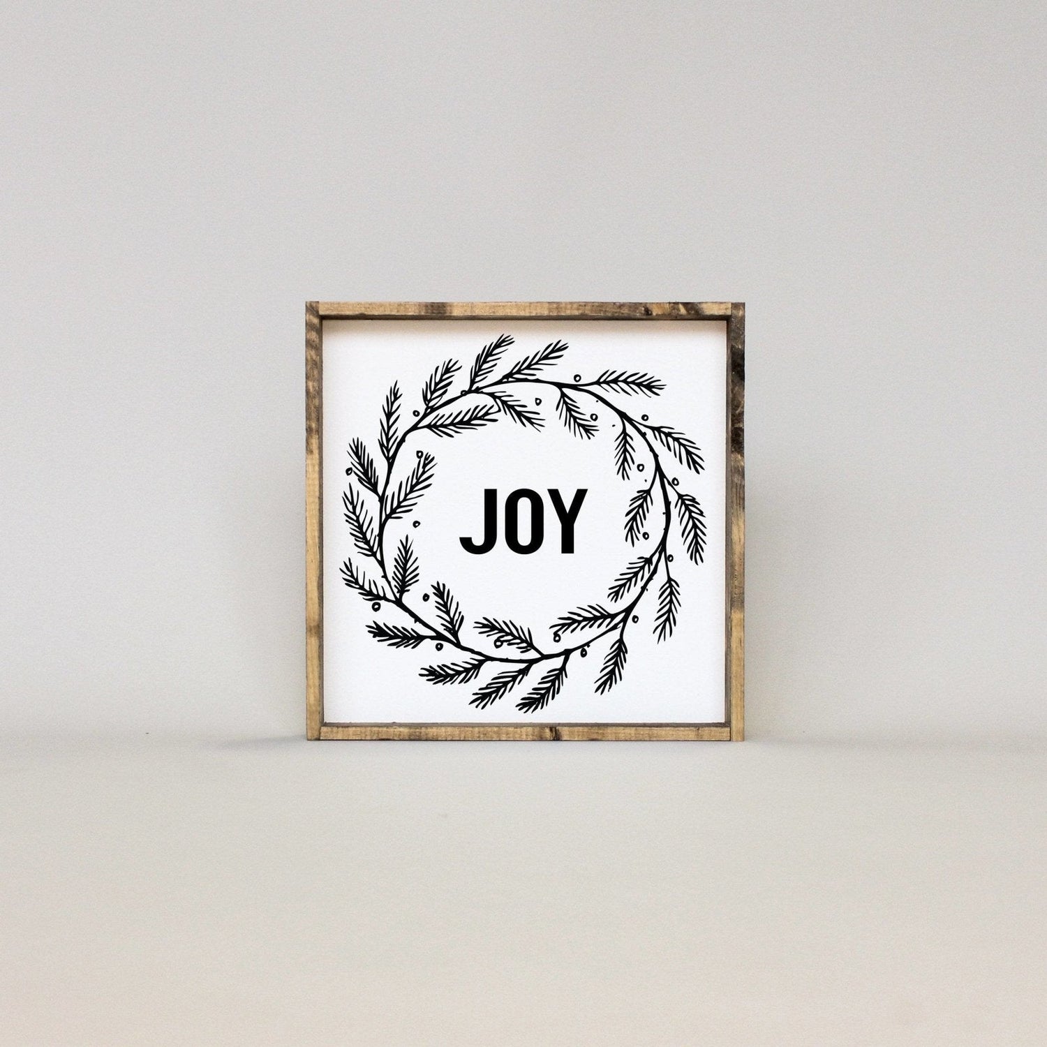 Joy Wreath Wood Sign-4