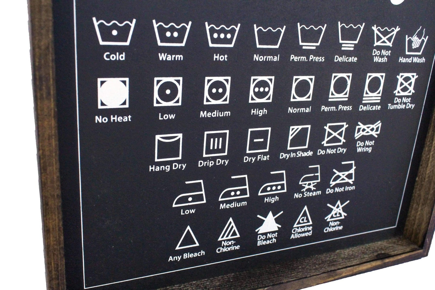 Laundry Symbols Wood Sign-4