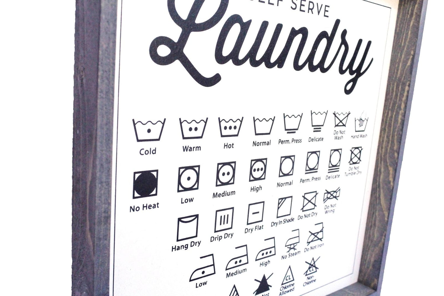 Laundry Symbols Wood Sign-20