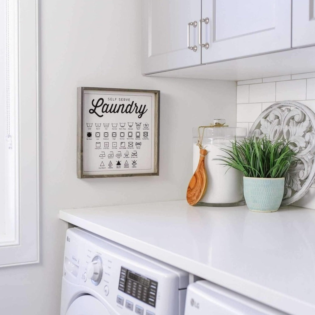 Laundry Symbols Wood Sign-18