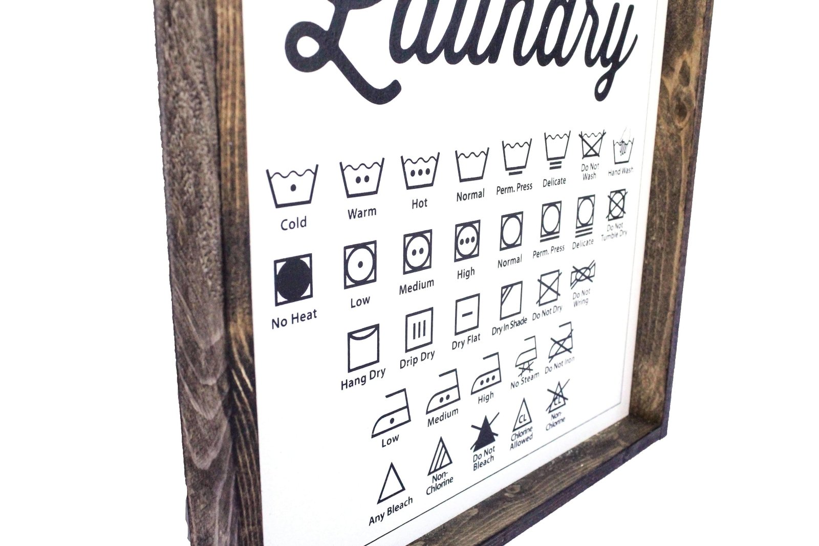 Laundry Symbols Wood Sign-25