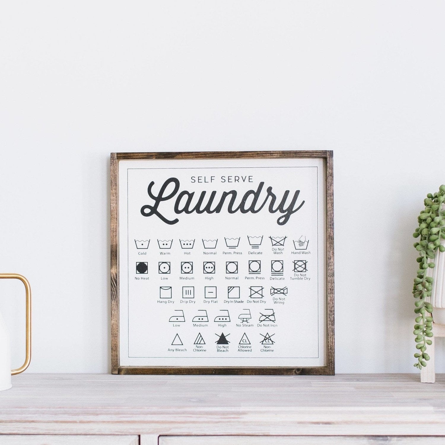 Laundry Symbols Wood Sign-22