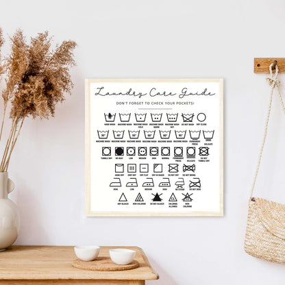 Laundry Care Symbols Guide Wood Sign-2