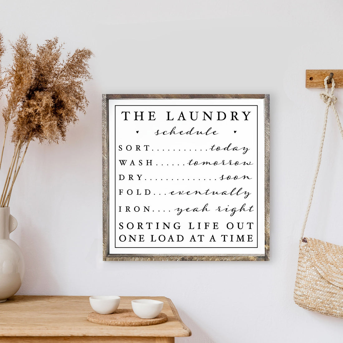 The Laundry Schedule Wood Sign-0