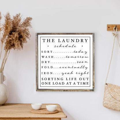 The Laundry Schedule Wood Sign-0