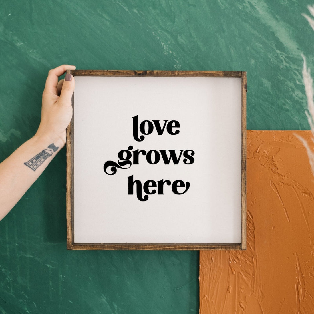 Love Grows Here Wood Sign-0