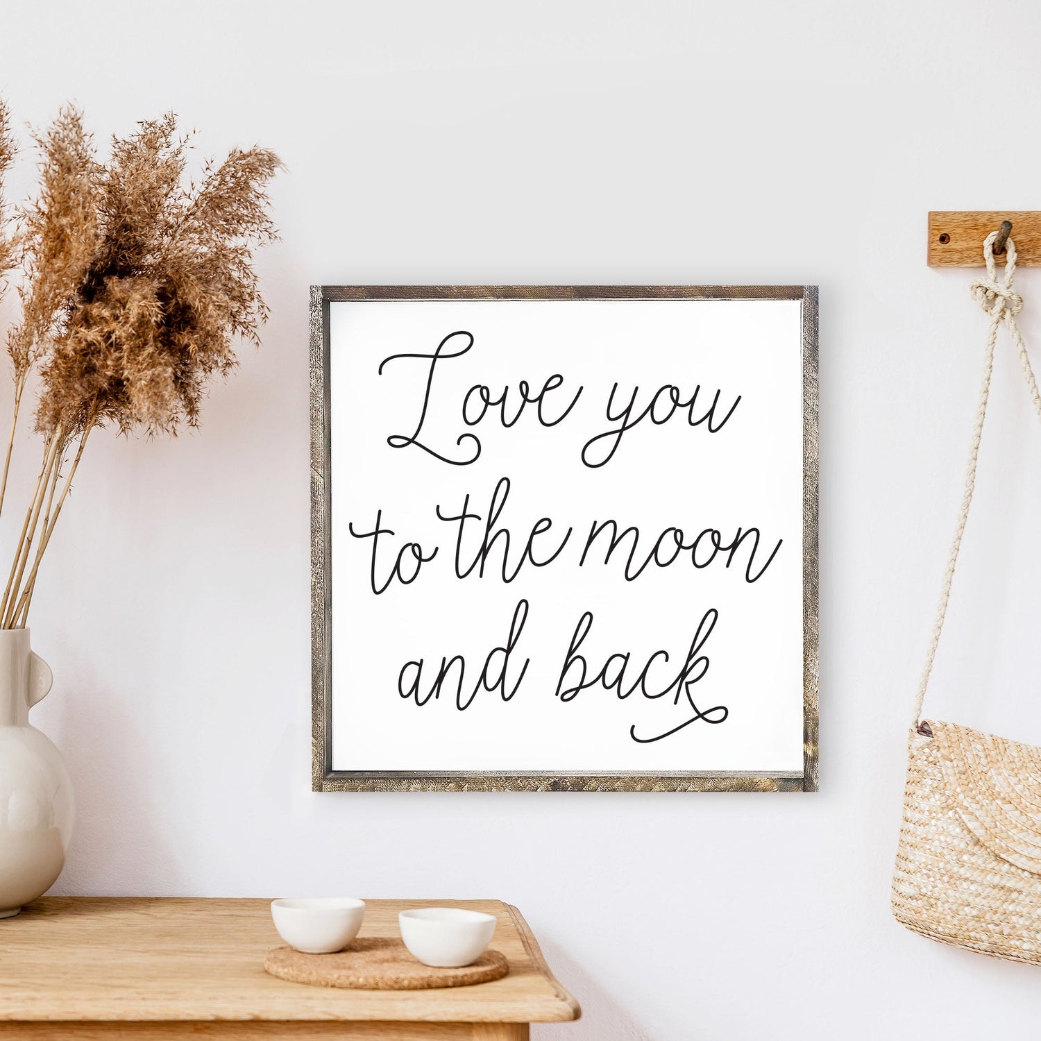 Love You To The Moon And Back Wood Sign-0