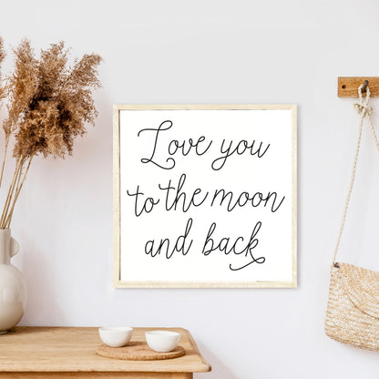 Love You To The Moon And Back Wood Sign-3