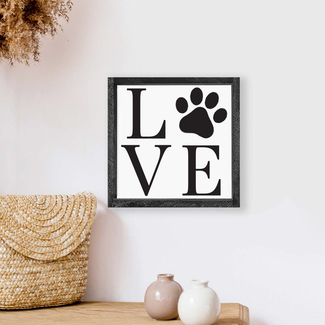 Dog Paw Love Wood Sign-1