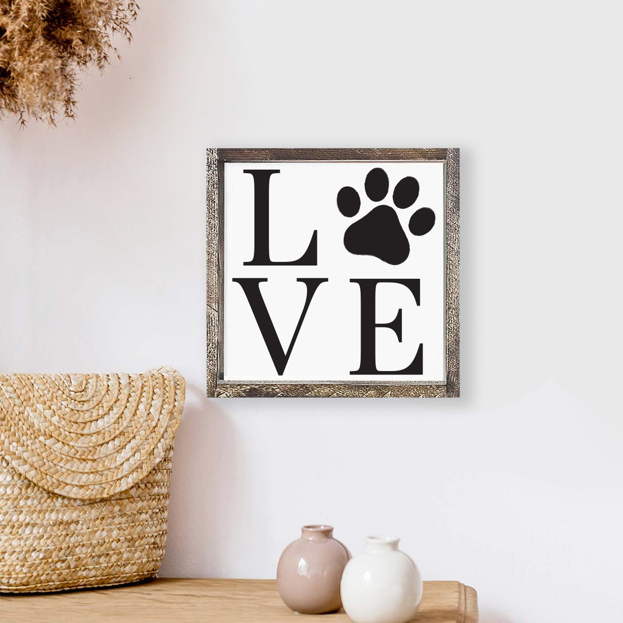 Dog Paw Love Wood Sign-0