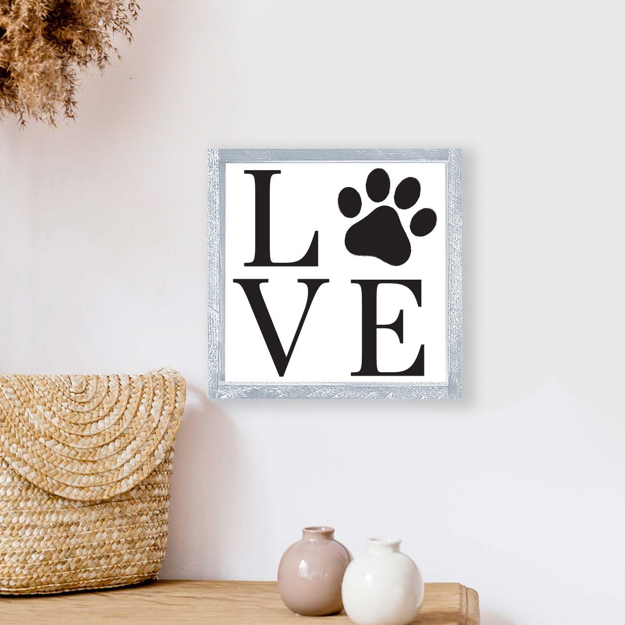 Dog Paw Love Wood Sign-2