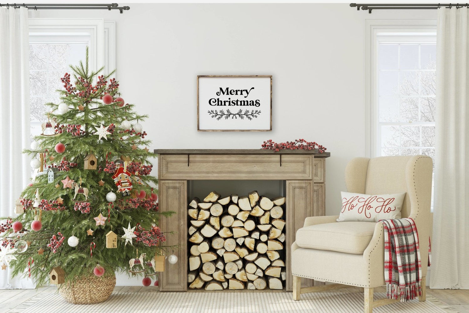 Merry Christmas (18&quot;x24&quot;) Wood Sign-4