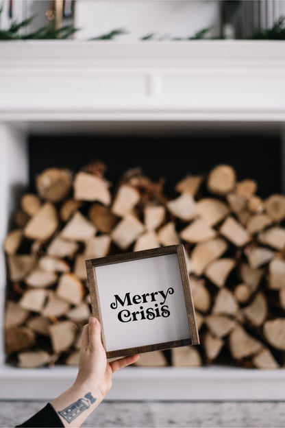 Merry Crisis Mini Wood Sign-2