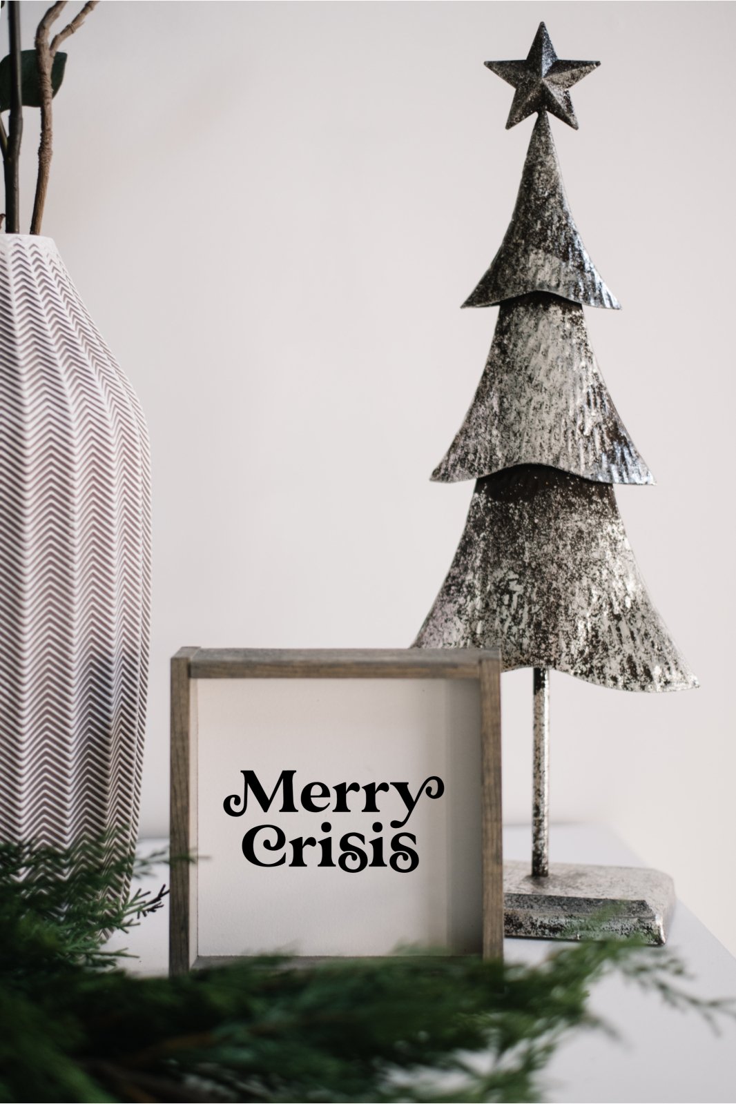 Merry Crisis Mini Wood Sign-1