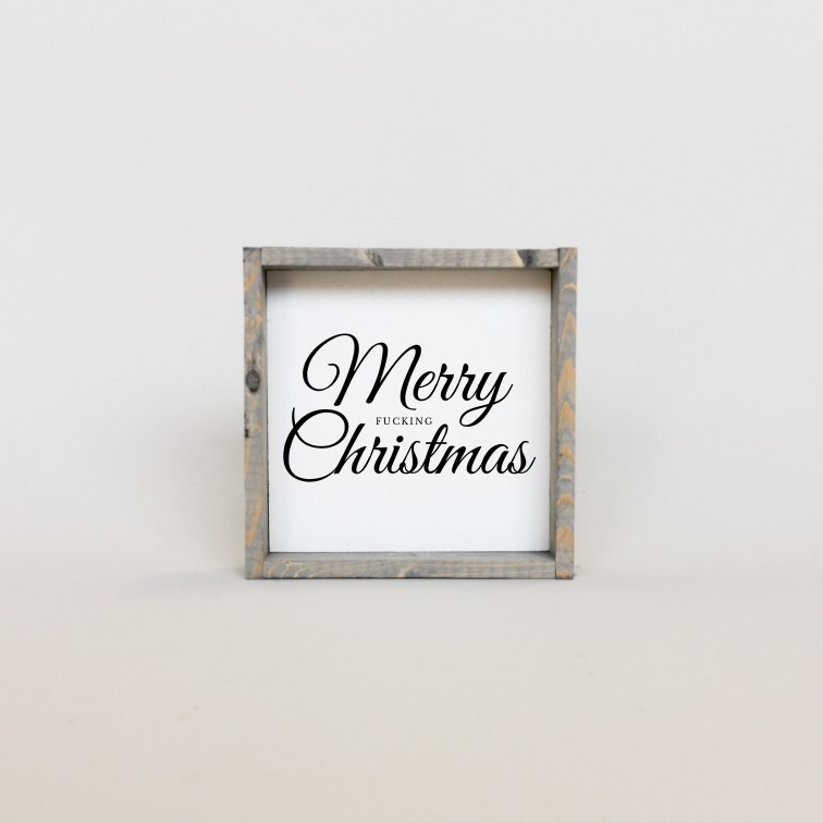 Merry Fucking Christmas Mini Wood Sign-4