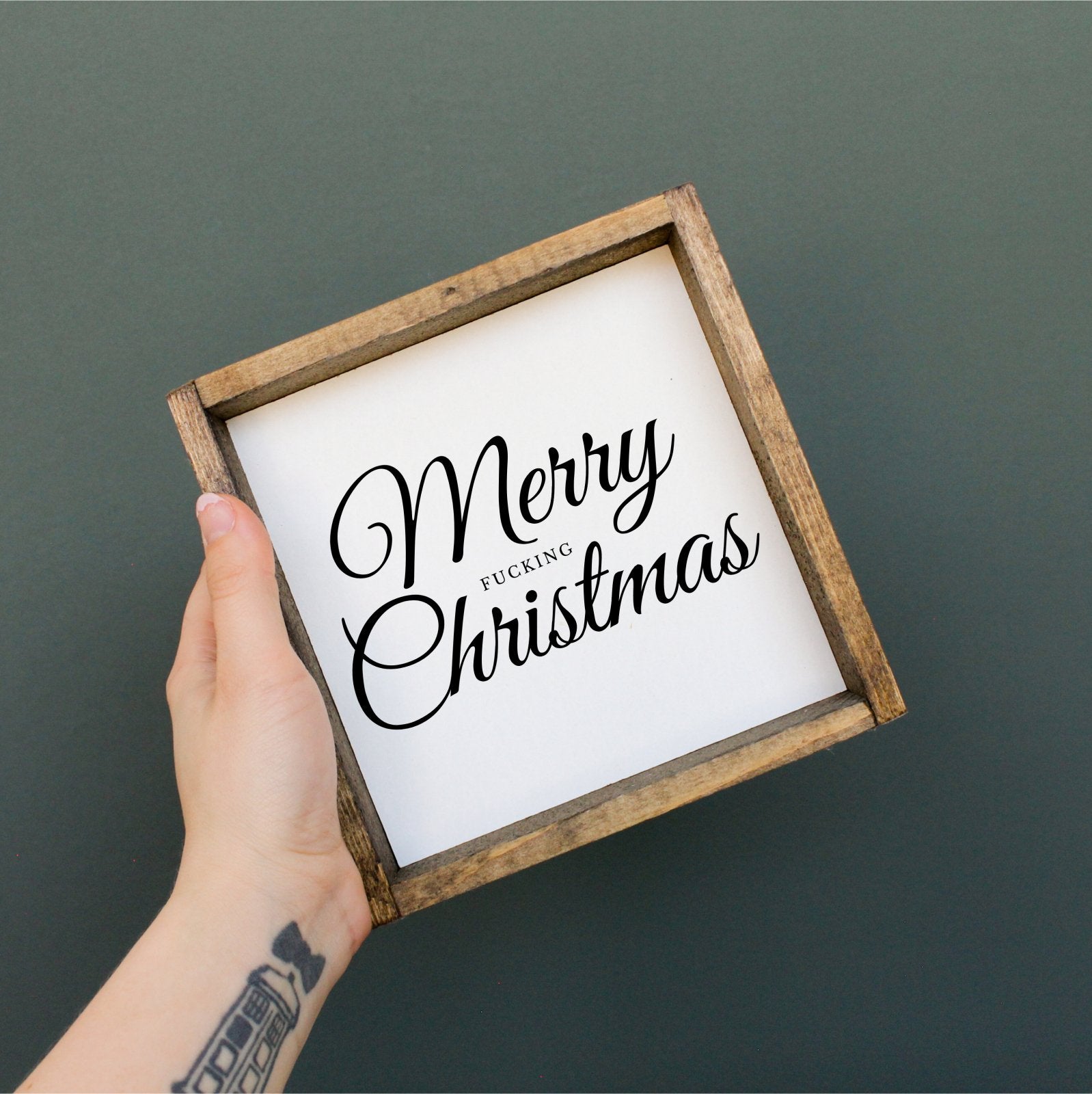 Merry Fucking Christmas Mini Wood Sign-1