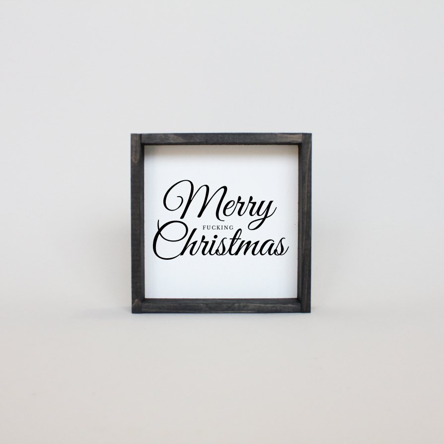 Merry Fucking Christmas Mini Wood Sign-6