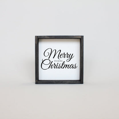 Merry Fucking Christmas Mini Wood Sign-6