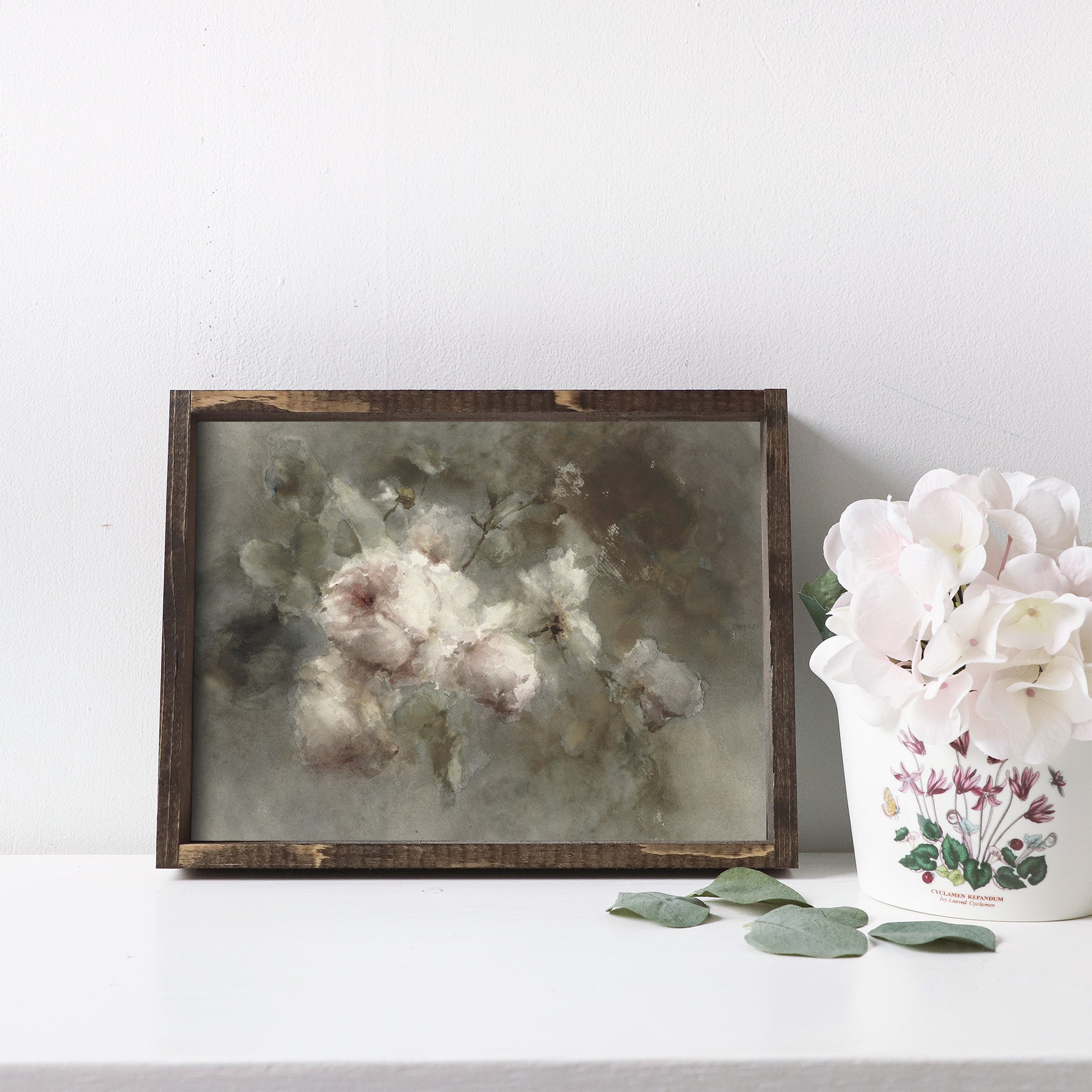 Vintage Art Framed | Dark Watercolour Roses A05-1