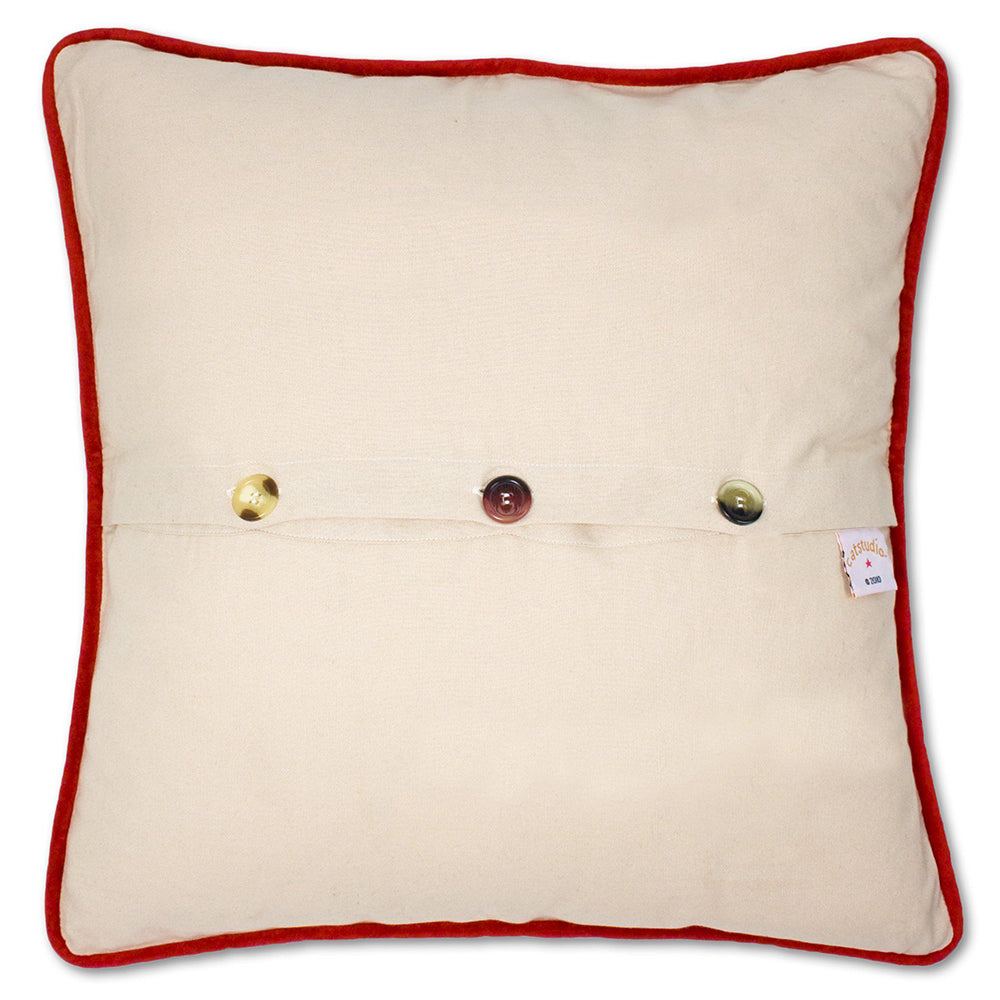 North Pole City Hand-Embroidered Pillow by Cat Studio-1