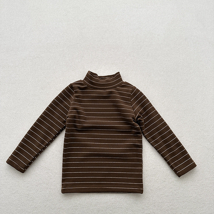 Unisex Baby Kids Stretch Solid Long Sleeve Sweatshirt – Versatile Children’s Fall/Winter Top With Half Turtleneck And Brushed Inner Layer-10