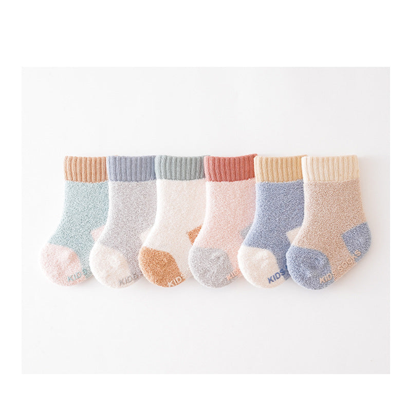 Winter Baby Unisex Breathable Comfy Patchwork Antiskid Socks-0