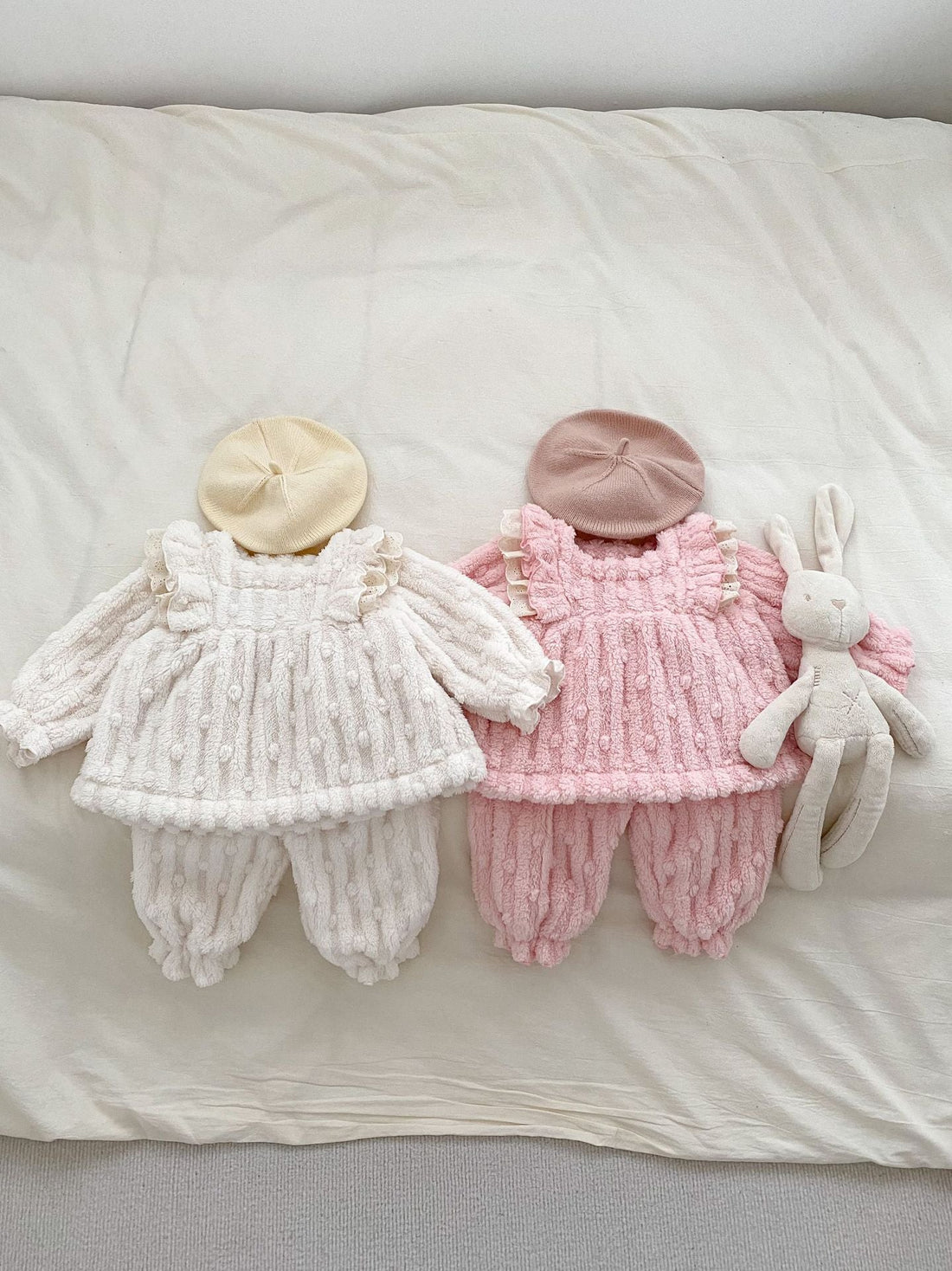 Winter Baby Girls Thick Thermal Long Sleeve Dress Design Sweater And Pants Two Pieces Sets-0