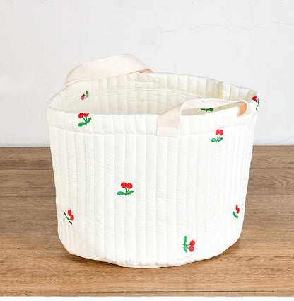 Baby Embroidered Pattern Baby Bottle Storage Basket-10