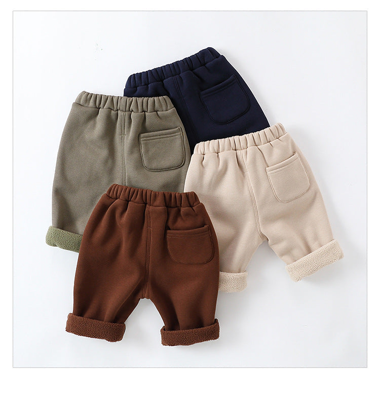 Infant Baby Girls 4-Colors Velvet-In Winter Pants-10