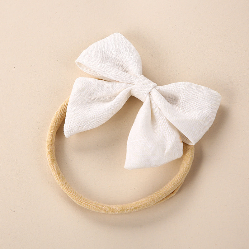 Baby Solid Color 3D Bow Handmade Elastic Headband-10