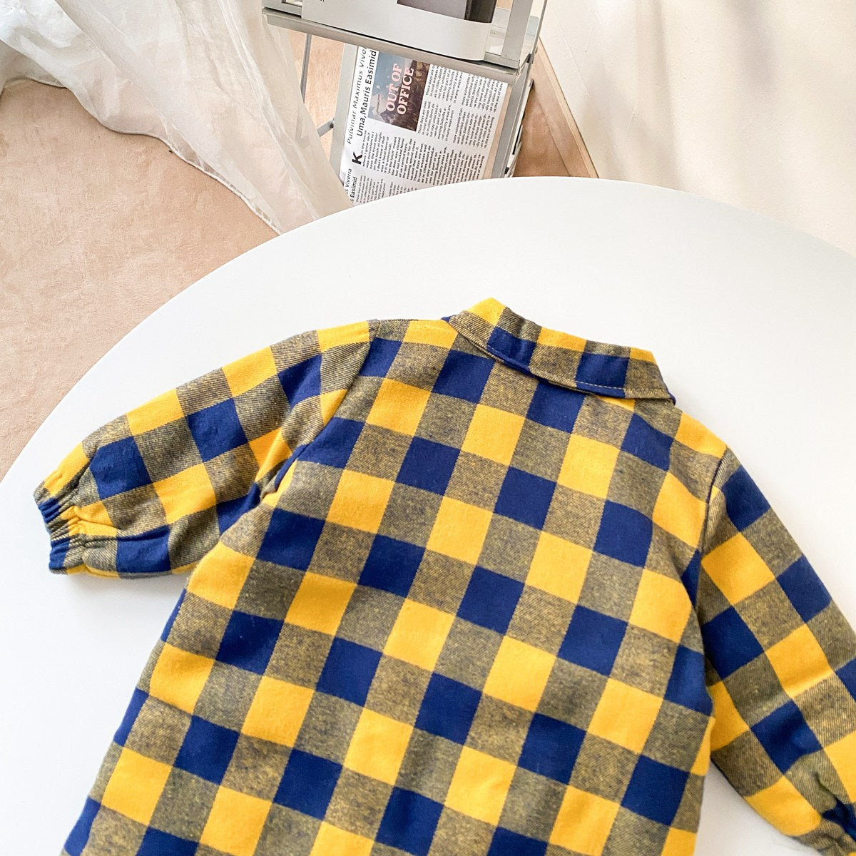 Baby Boy Plaid Pattern Snap Button Front Long-sleeved Thick Rompers-10