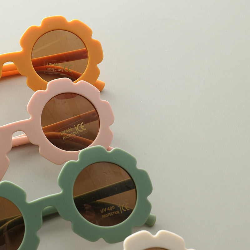 Kids Boy And Girl Flower Frame Shape Cute Fashion Sunglasses-10