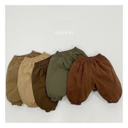 Baby Solid Color Basic Style Loose Comfy And Unisex Pants-2