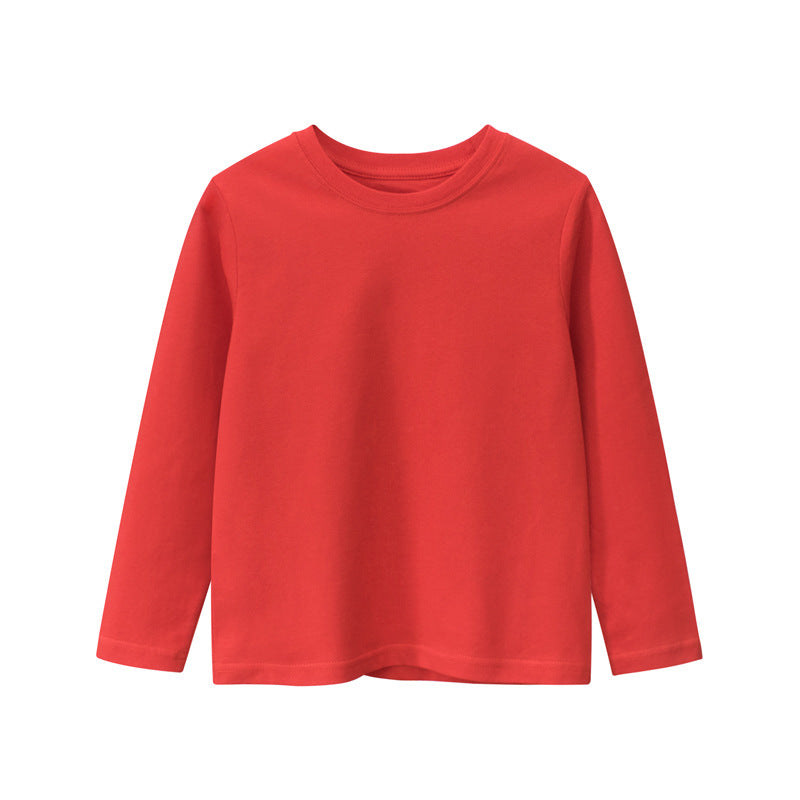 Baby Boy And Girl Solid Color Quality Basic Shirt Tops-11