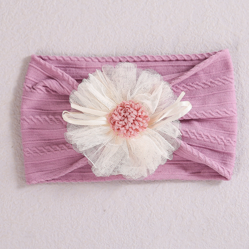 Baby Lace Floral Elastic Cotton Headband-11