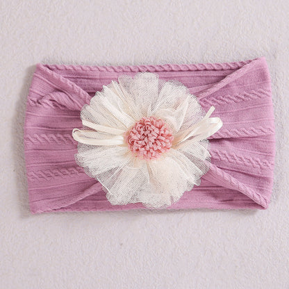 Baby Lace Floral Elastic Cotton Headband-11