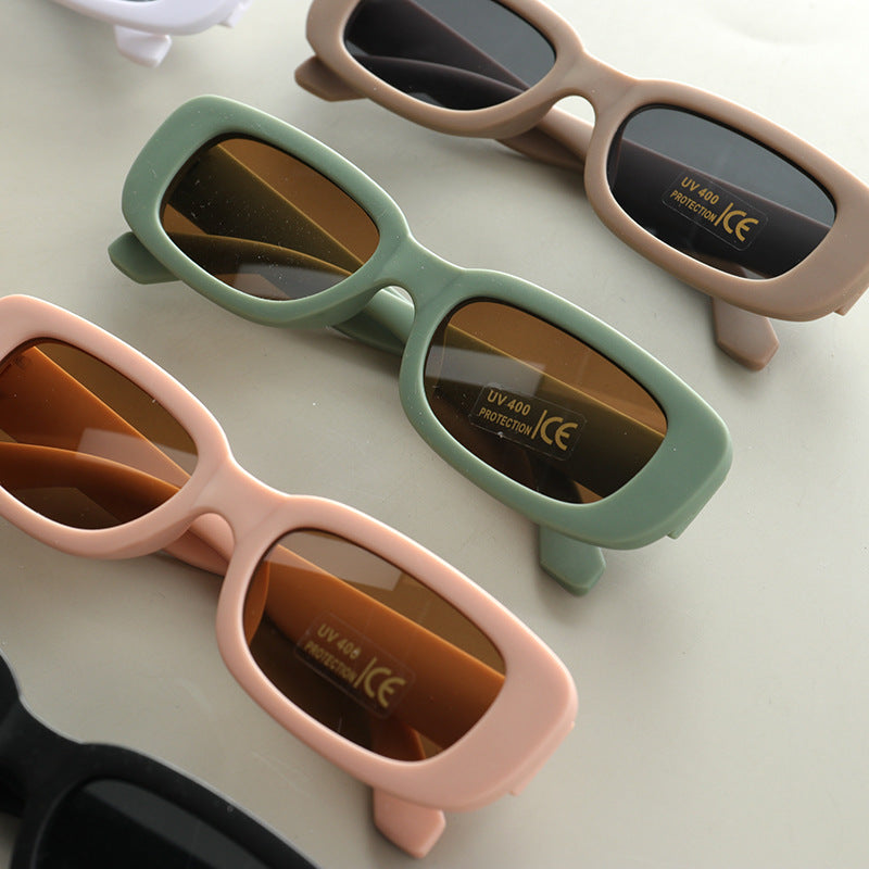 Kids Candy Color Square Frame Fashion Sunglasses-11