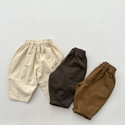 Spring New Children’s Korean Style Casual Trousers For Boys And Girls, Mountain Style Cross-Cut Seam Radish Pants-11