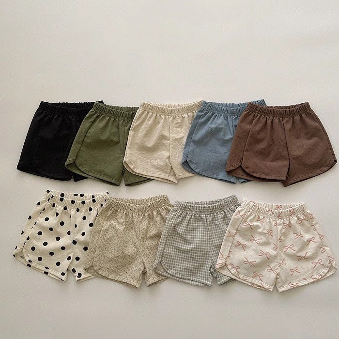 Summer New Arrival Baby Kids Unisex Casual Thin Solid Color Versatile Basic Shorts-0