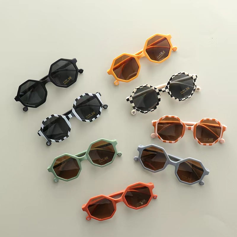 Kids Various Style Fashion Polygon Frame Sunglasses-0