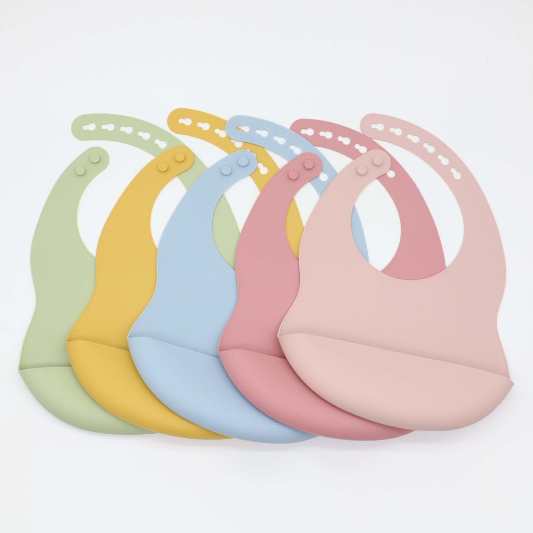 Baby Solid Color Food Grade Silicone Bibs-0