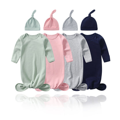 Baby Sleeping Bag Hat Set Spring Summer Baby Sleepwear Anti-Kicker Surprise Jump Swaddling Clothes-0