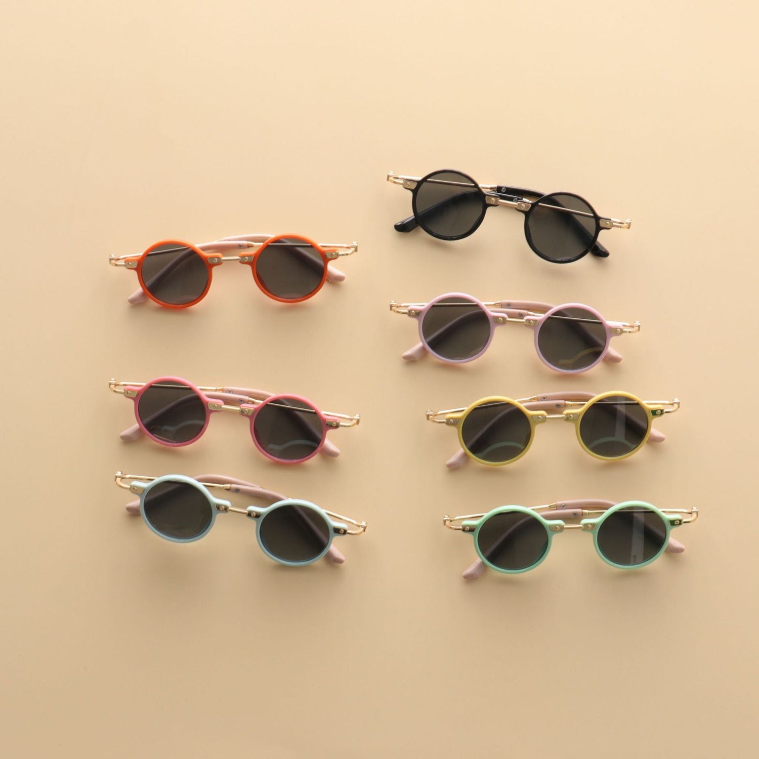 Kids Small Frame Design Vintage Style Metal Sunglasses-0