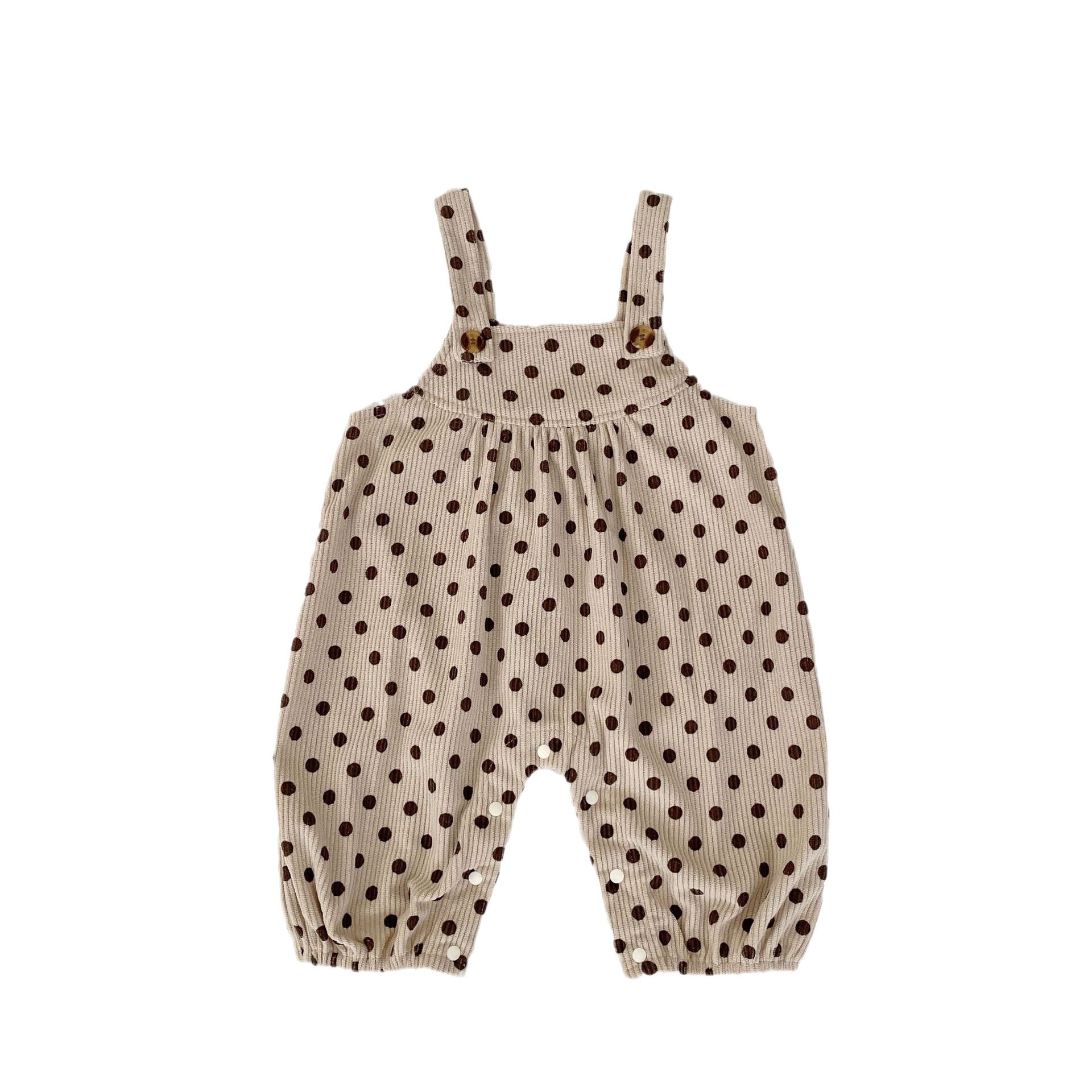 Polka Dot Overalls With Solid Color Shirts Sets-12